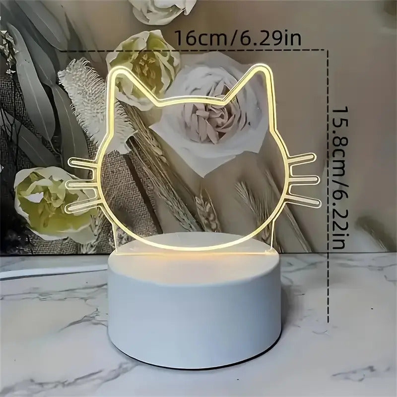 Lampara gato Tablero Led Acrílic Mensaje